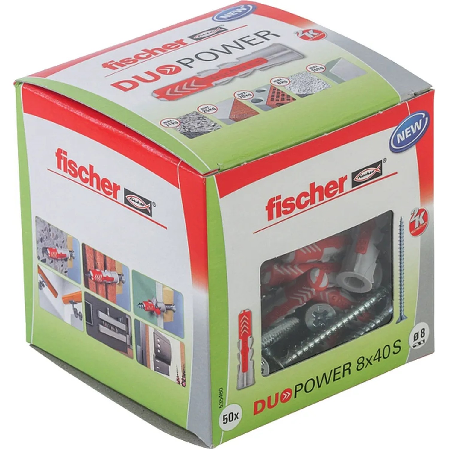E-shop Fischer Hmoždinka DuoPower 8 x 40 S so skrutkami, 50 ks