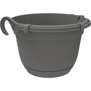 Antracitový závesný kvetináč Florus Original, Ø 26 cm, ideálny na balkón a záhradu.