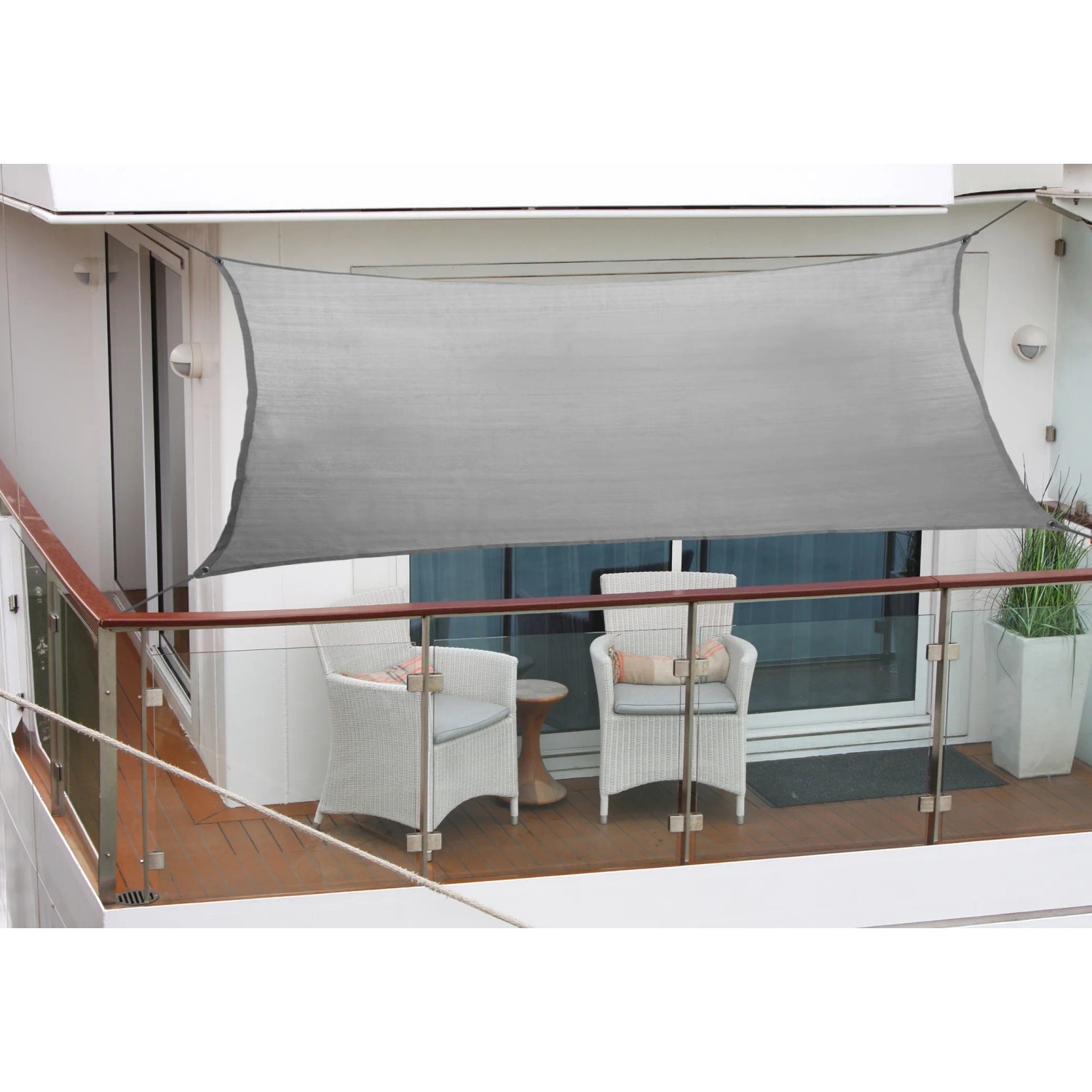 E-shop Floracord Balkónová slnečná plachta 4-rohá antracitová 200 g/m2, 270 x 140 cm