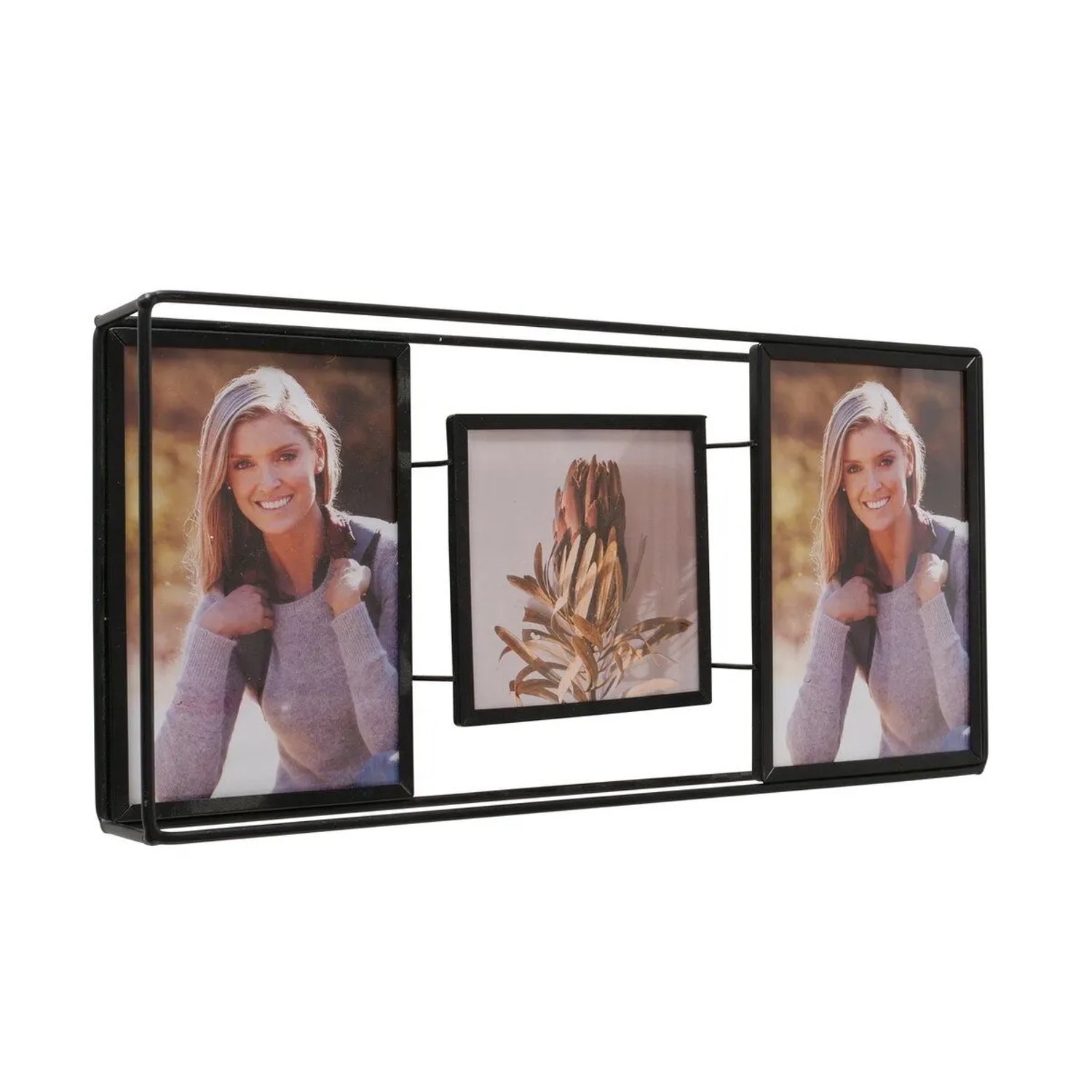 E-shop Boltze Kovový fotorámik na 3 fotografie Sophie, 16 x 32 x 5 cm