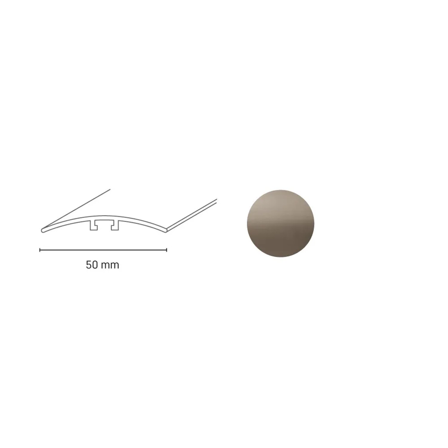 E-shop Döllken Profiles Prechodový profil DP 65 hmoždinka 50 x 1800 mm, champagne