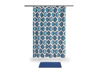 baliv Súprava kúpeľňového závesu a rohožky modrá