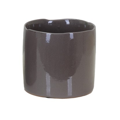 A.H.G. Keramický kvetináč Organic glazúrovaný, sivý, pr. 13 x 12 cm