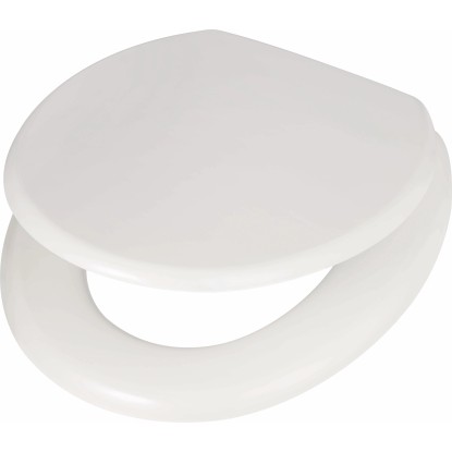 CMI WC sedadlo s dreveným jadrom, plastové závesy, biele