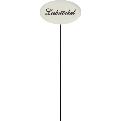 Bylinkový zápich ligurček, biely smalt, 30 cm