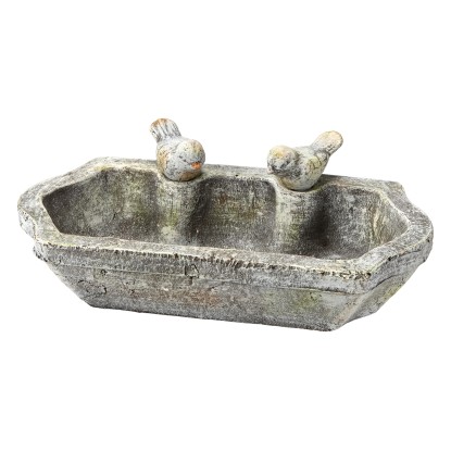 Napájadlo pre vtáky 37 cm x 19 cm sivá betón