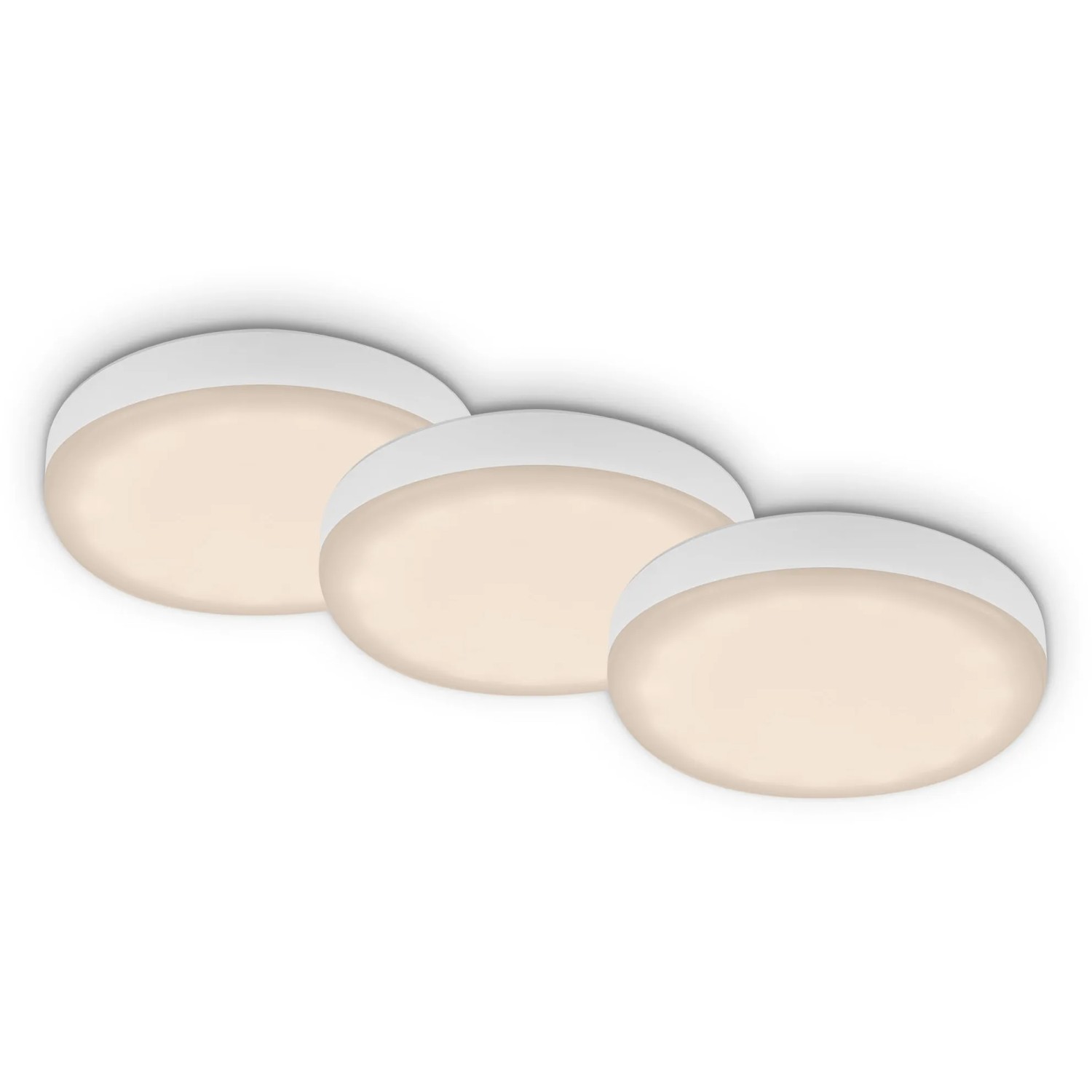 E-shop BRILONER Prisadené LED svietidlo PLATINE 3W 350lm 3000K IP44 pr. 75 x 35 mm, 3ks