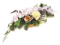 Jesenná dušičková dekorácia gladioly a ruže 60 x 30 cm Jesenná dušičková dekorácia gladioly a ruže 60 x 30 cm