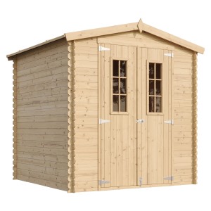 Drevený záhradný domček Timbela M343C s oknami, 3,53 m², neošetrený, bez podlahy.