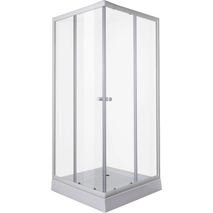 Sanotechnik Rohový sprchovací kút B-LINE biely 78,5-88 x 190 cm