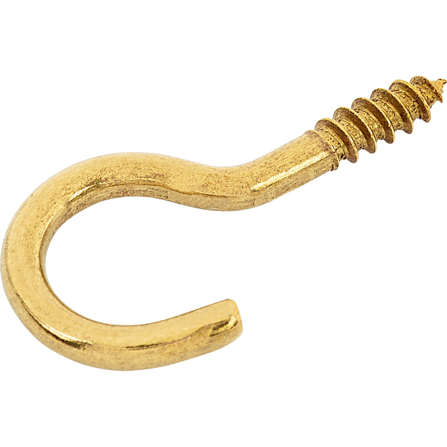 E-shop Skrutkovací hák zahnutý mosadzný pr. 3 x 40 mm, 6 ks