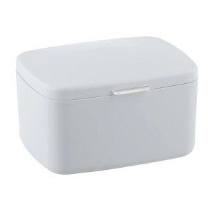 Wenko Badbox Barcelona, biely plastový box s vekom, 19.5x11x16 cm, na ukladanie v kúpeľni.