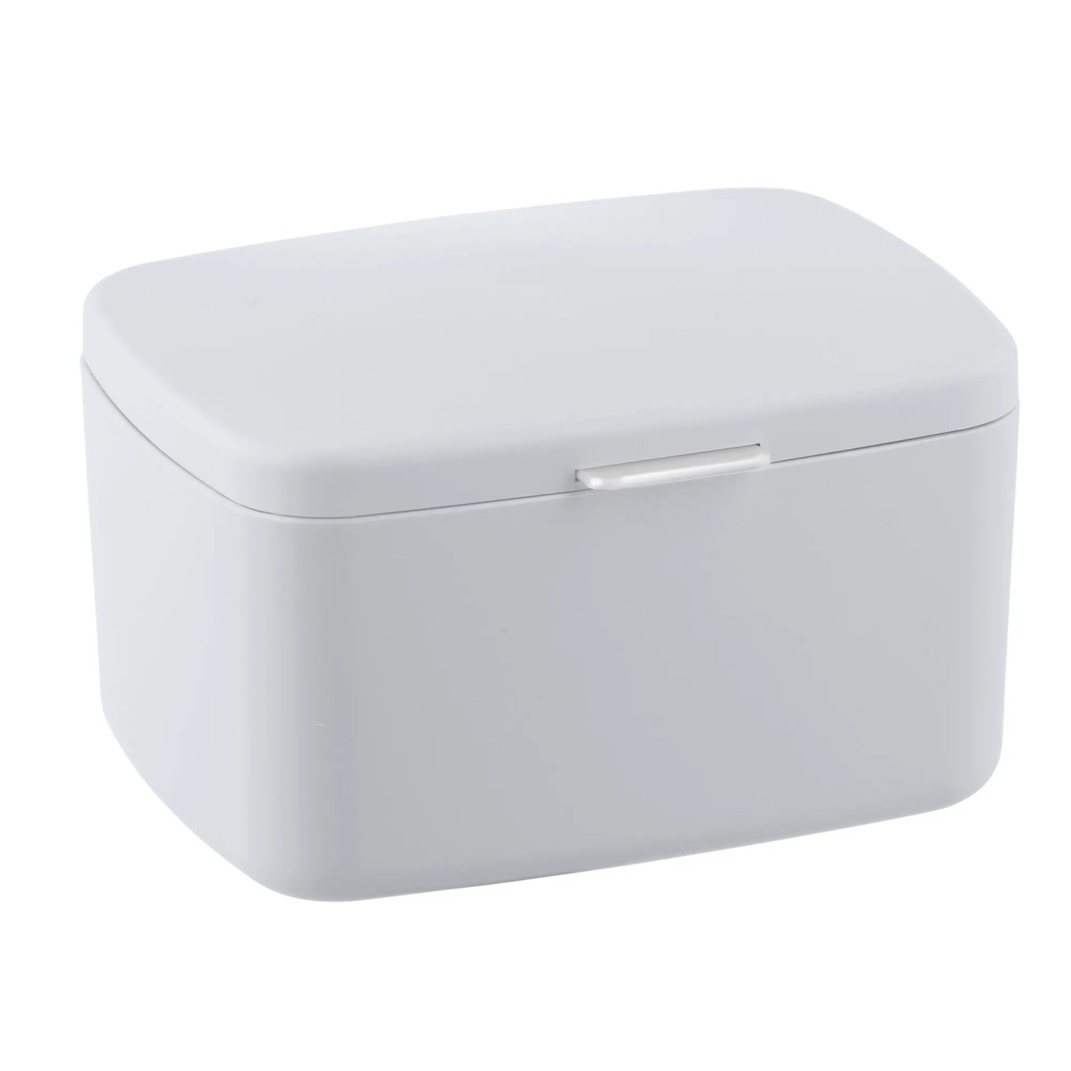 E-shop Wenko Kúpeľňový box Barcelona s vekom, biely plast (TPE), 19,5 x 11 x 16 cm