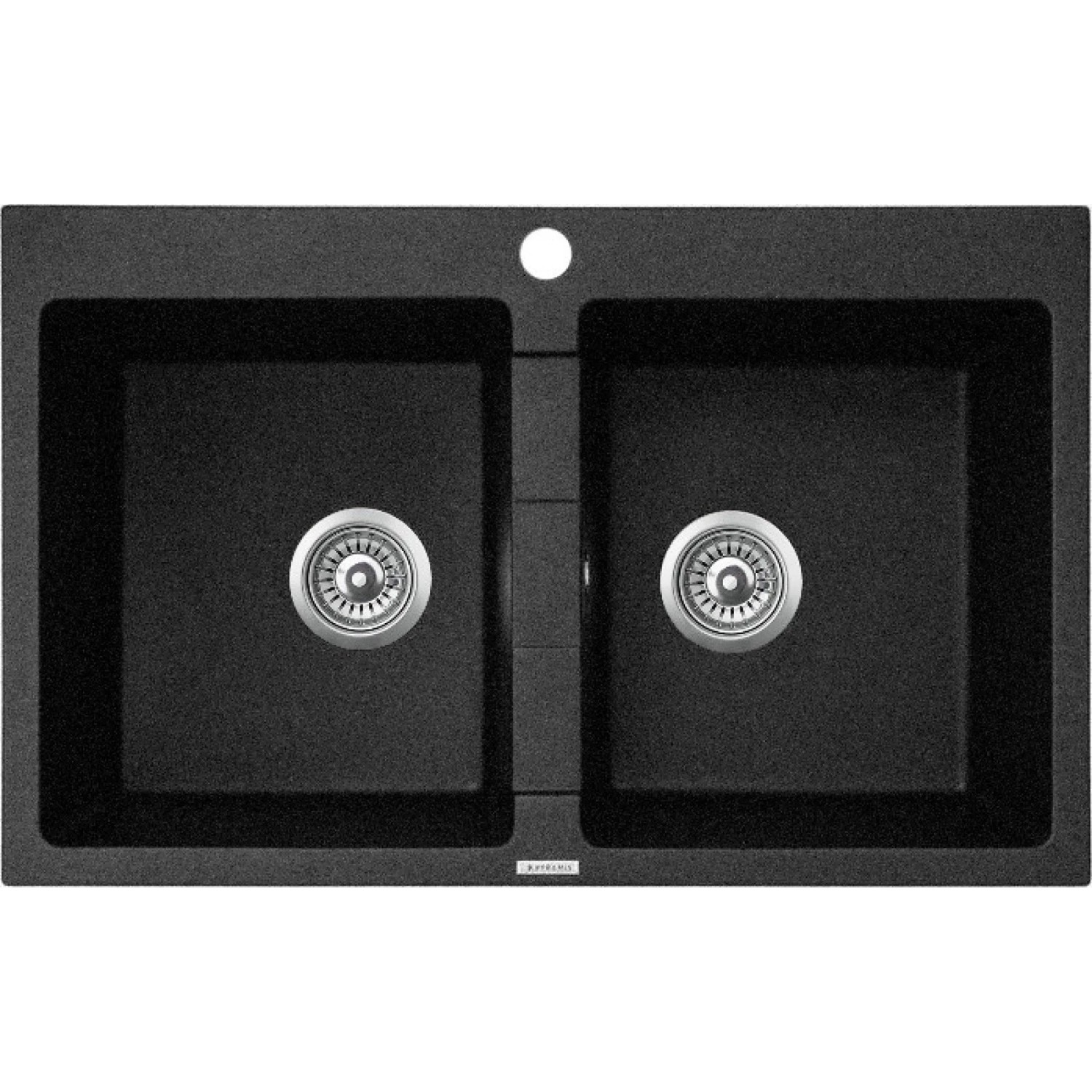 E-shop Pyramis Granitový drez Sparta 2B, black, 78 x 50 cm