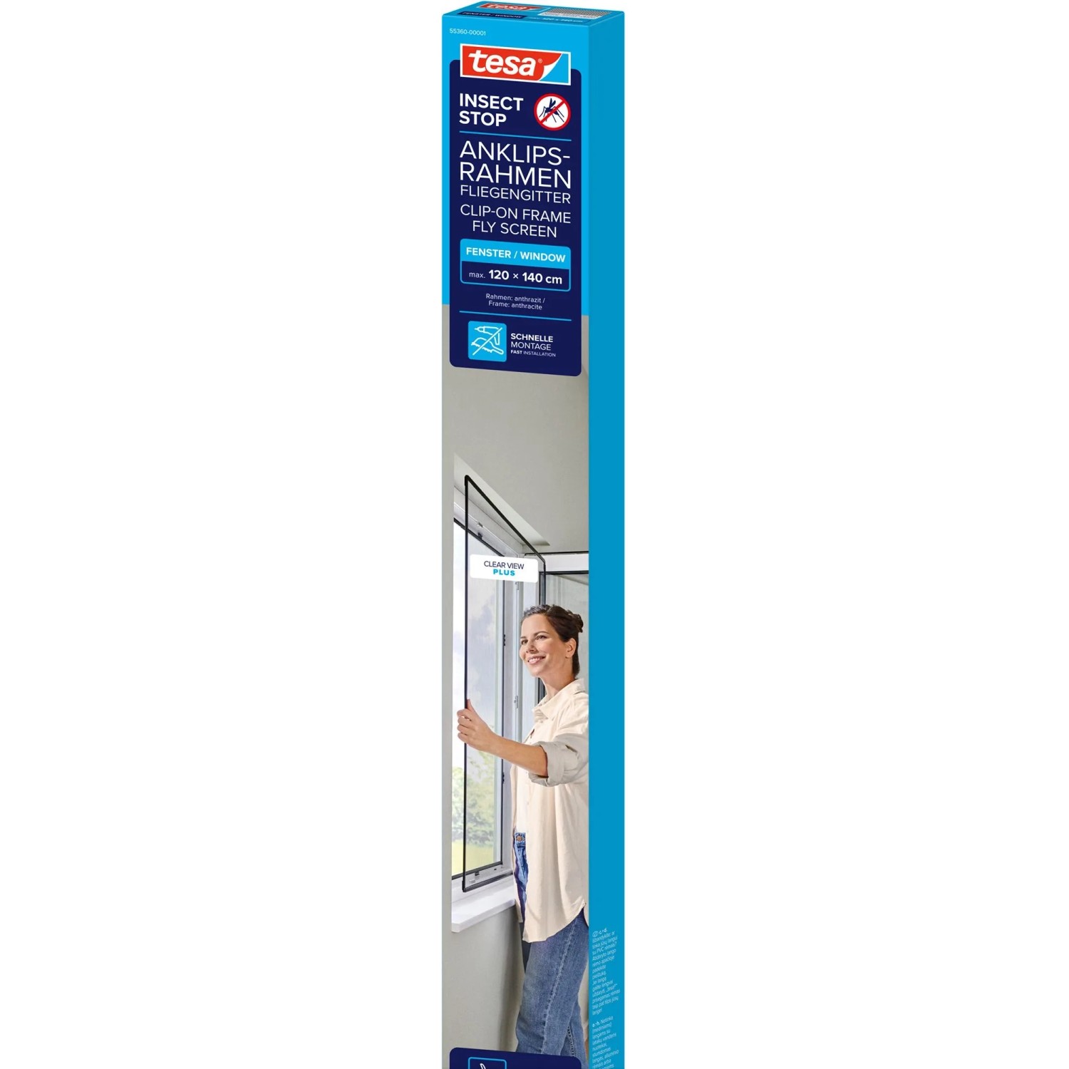 E-shop tesa Rámček proti hmyzu Insect Stop Clip-on antracitový 1,2 x 1,4 m