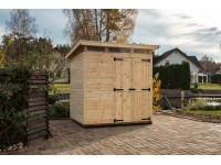 Upyard Drevený domček na náradie Strongbox L vr. základov prírodný 203 x 163 cm