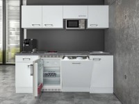 Flex-Well Kuchyňa Joelina 210 cm/typ 3-chladnička/mikrovlnka/var.doska/umývačka
