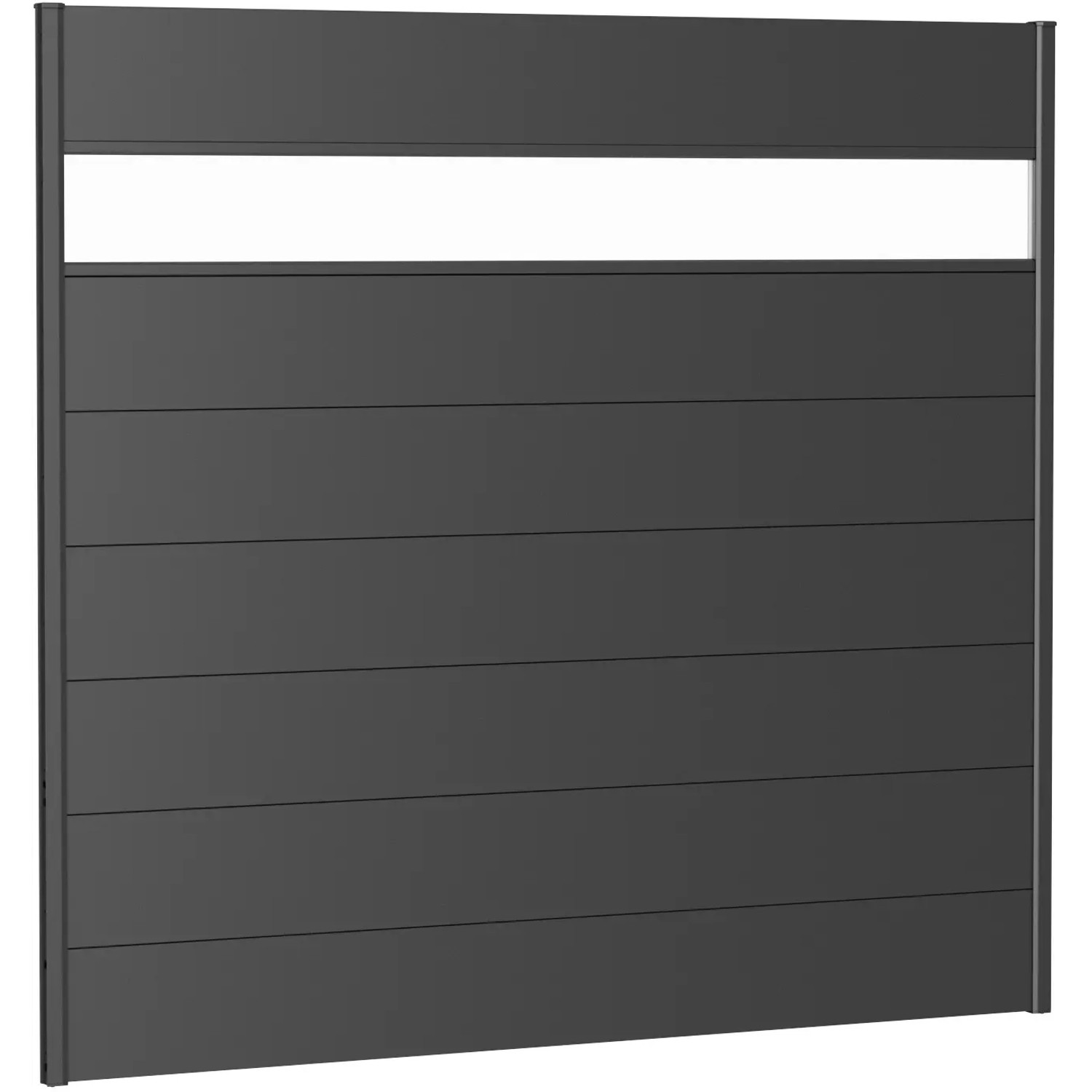 E-shop Biohort Plný plot s čiastočným presklením tmavo sivý, 200 x 180 cm