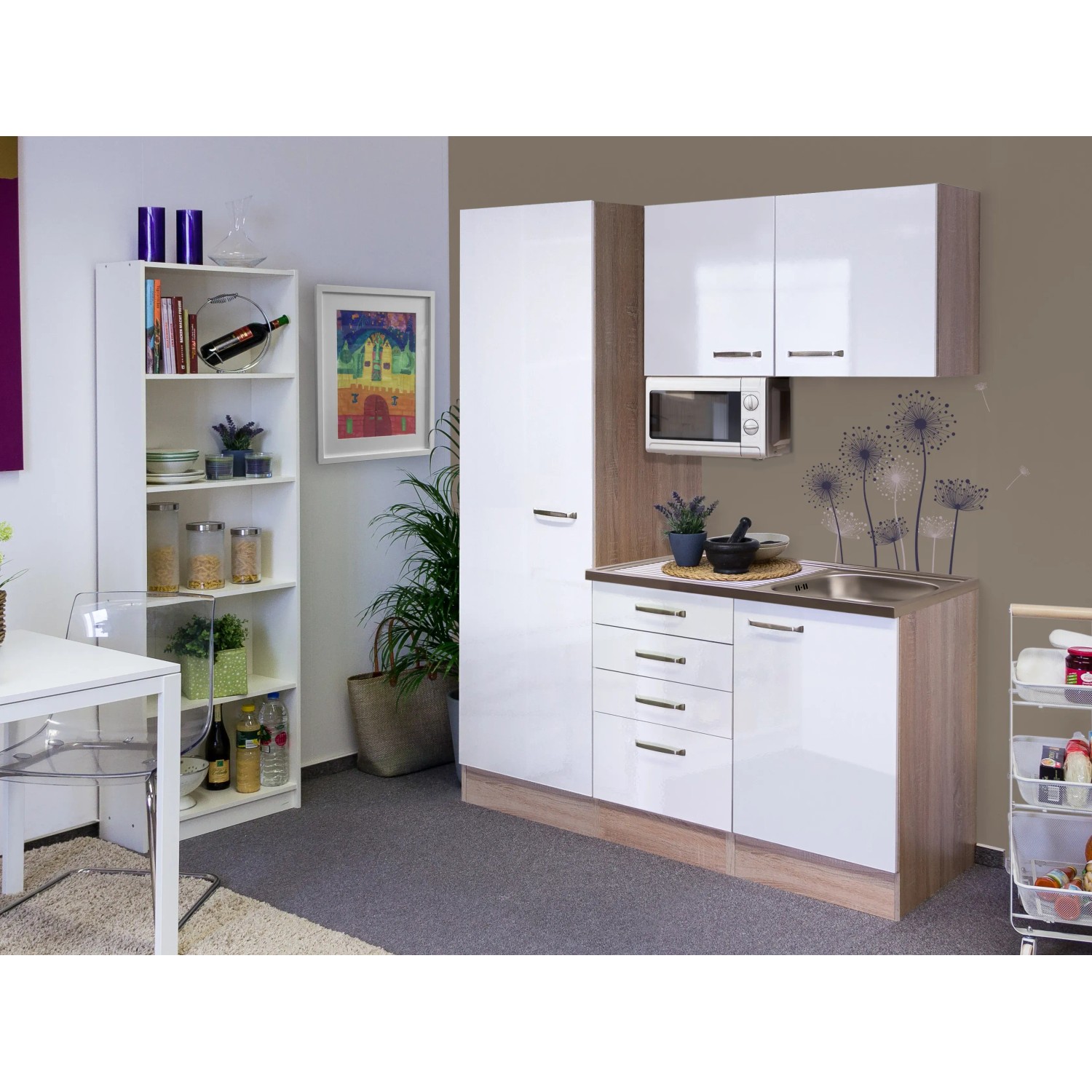 E-shop Flex-Well Kuchyňa Valero 150 cm/typ 3 - mikrovlnka