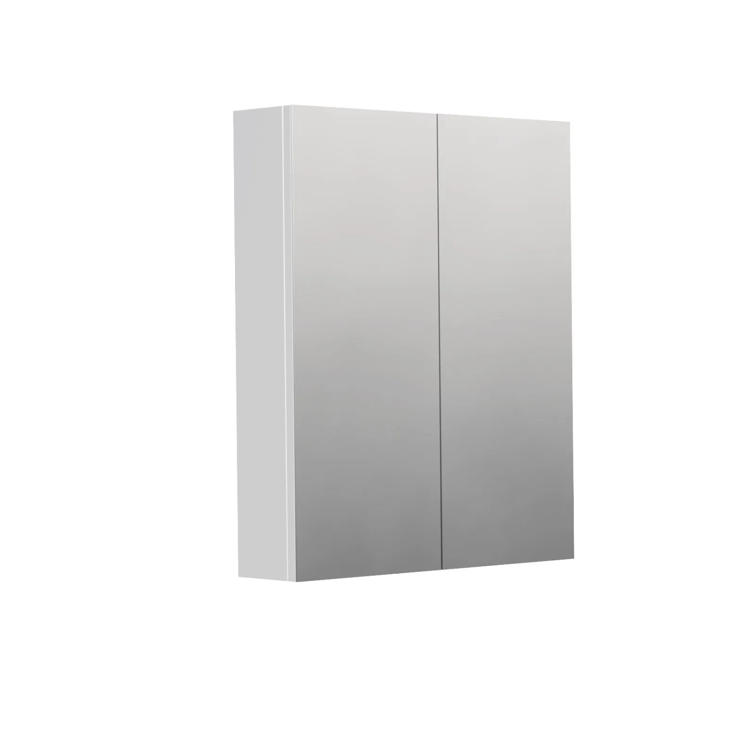 E-shop INTEDOOR Zrkadlová skriňa BEE, 2 dvere, el. zásuvka, IP44, š. 60cm, biela mat