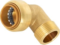 LUX-TOOLS Závitové mosadzné koleno 90°, 22 x 26,4 mm (R 3/4)