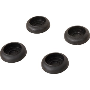 Čierne pätky (4 ks) pre balkónovú súpravu Montgomery, 35x14 mm, z plastu.