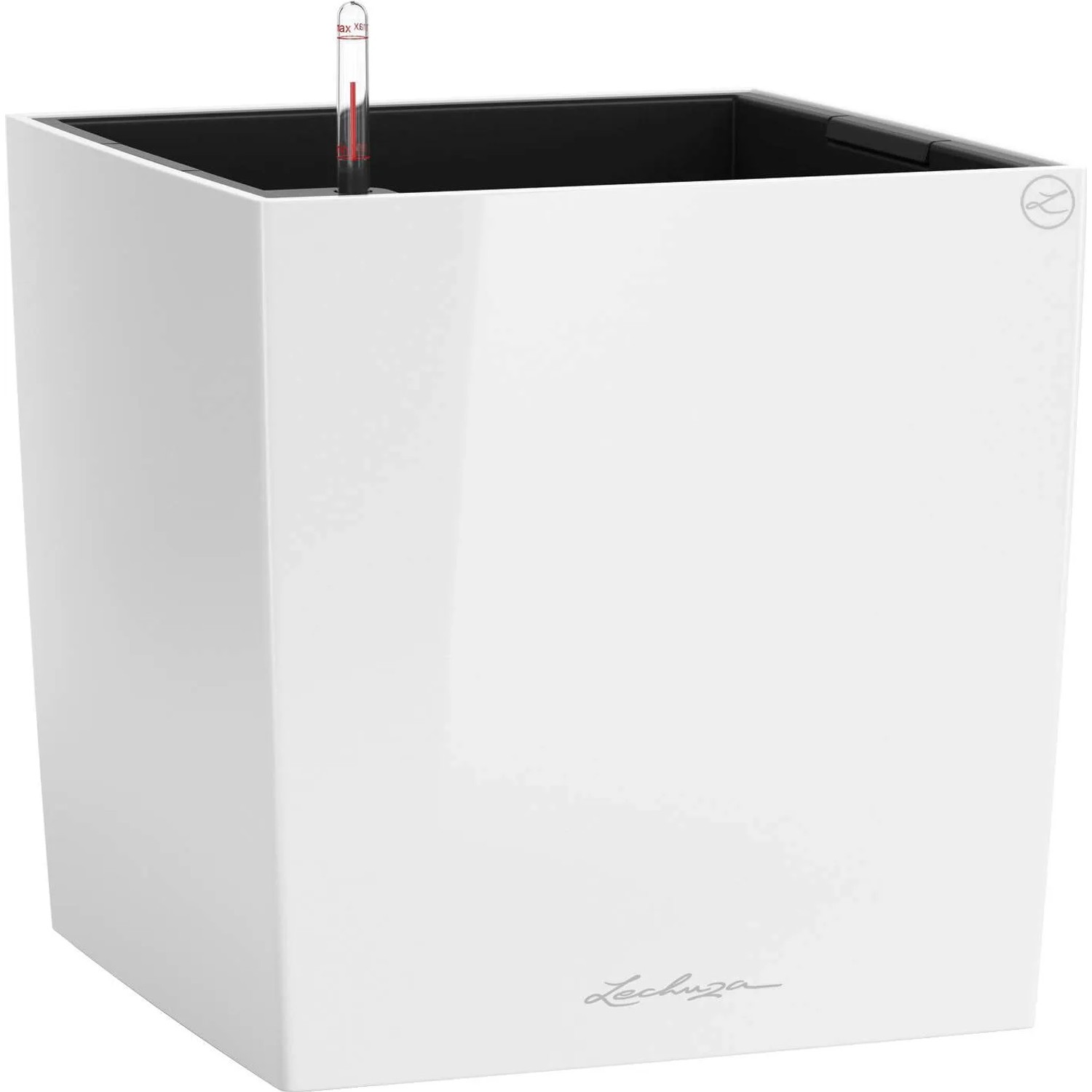 E-shop Lechuza Kvetináč Cube Premium 50, biela vysoko lesklá, 50 x 50 x 50 cm