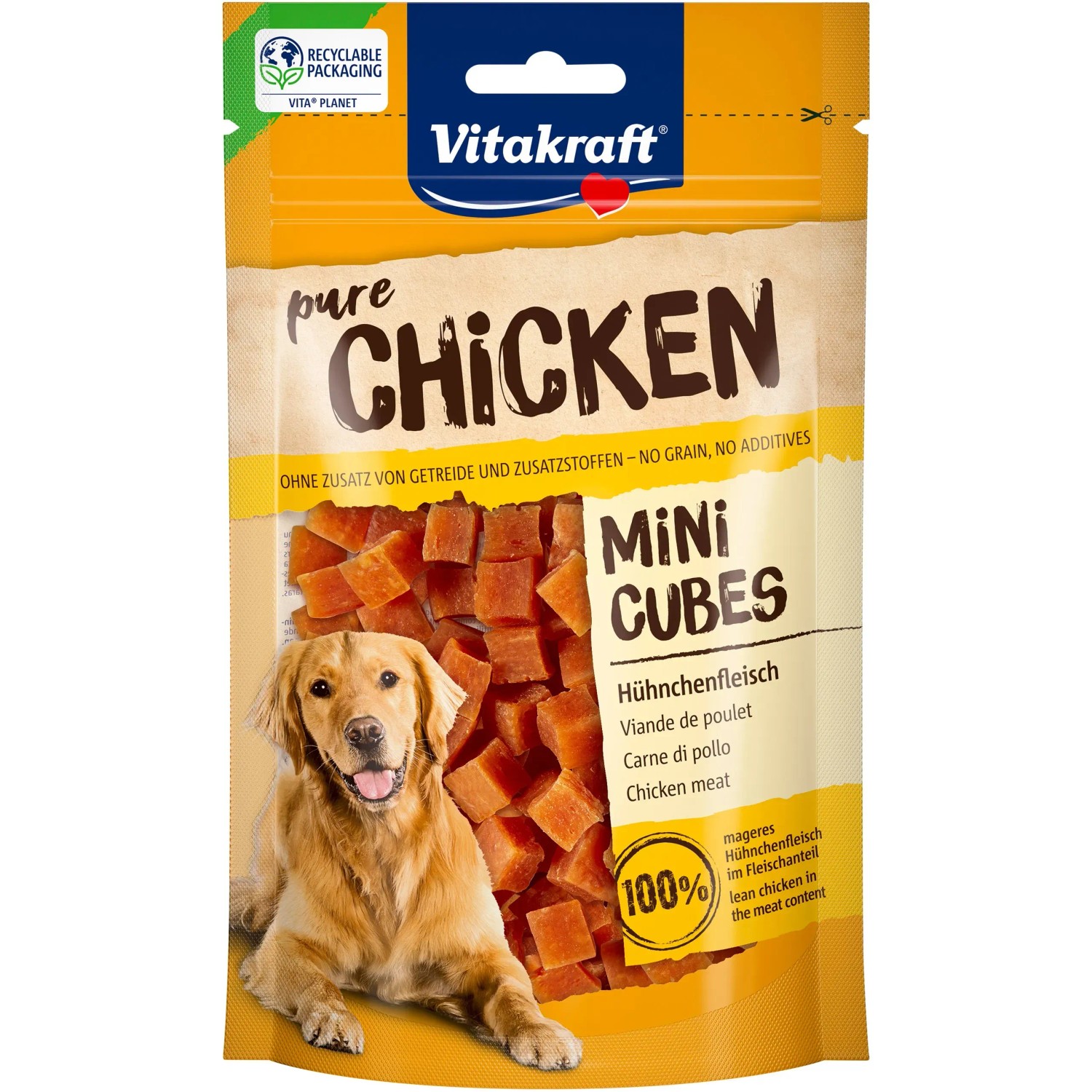 Vitakraft Pochúťka pre psov Chicken Mini Cubes 80 g