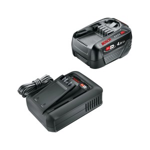 Štartovacia súprava Bosch 18V s 4,0 Ah batériou a nabíjačkou pre elektrické náradie.