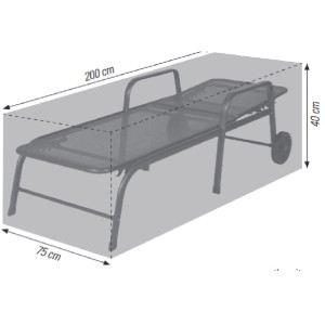 Ochranný kryt Acamp pre rolovacie alebo trojnohé ležadlo do 200 cm, antracit, s rozmermi.