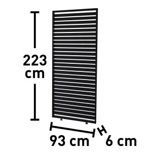 Antracitový hliníkový panel na ochranu súkromia pre pergolu Carinda, 223x93x6 cm.