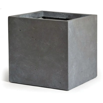 Mega Collections Kvetináč Clayfibre Cubi autentická sivá 65 x 65 x 50 cm