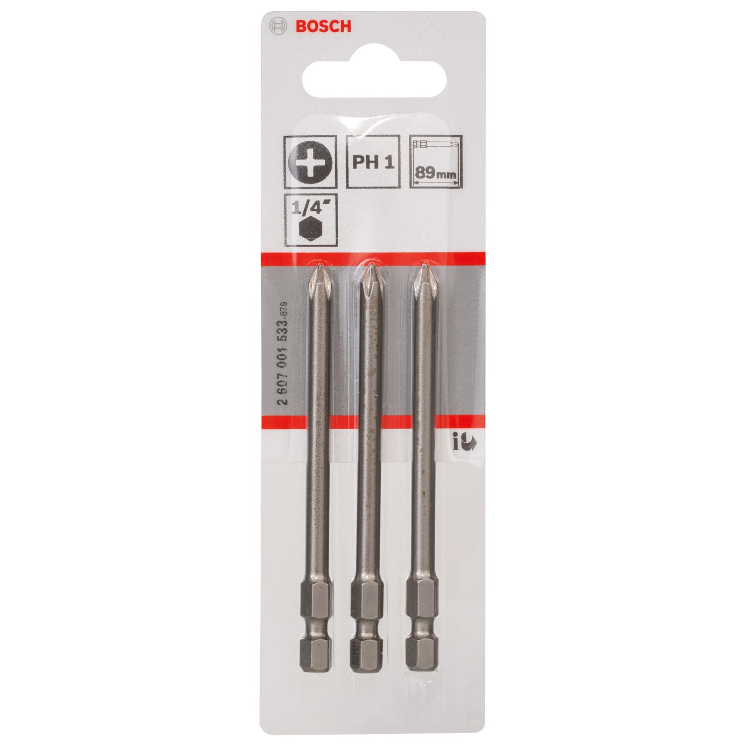 E-shop Bosch Bit skrutkovací Extra hard PH1, 89 mm, 3 ks