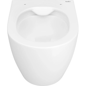 Biele, bezokrajové závesné WC baliv Kingston, hlboké splachovanie, pohľad zhora.