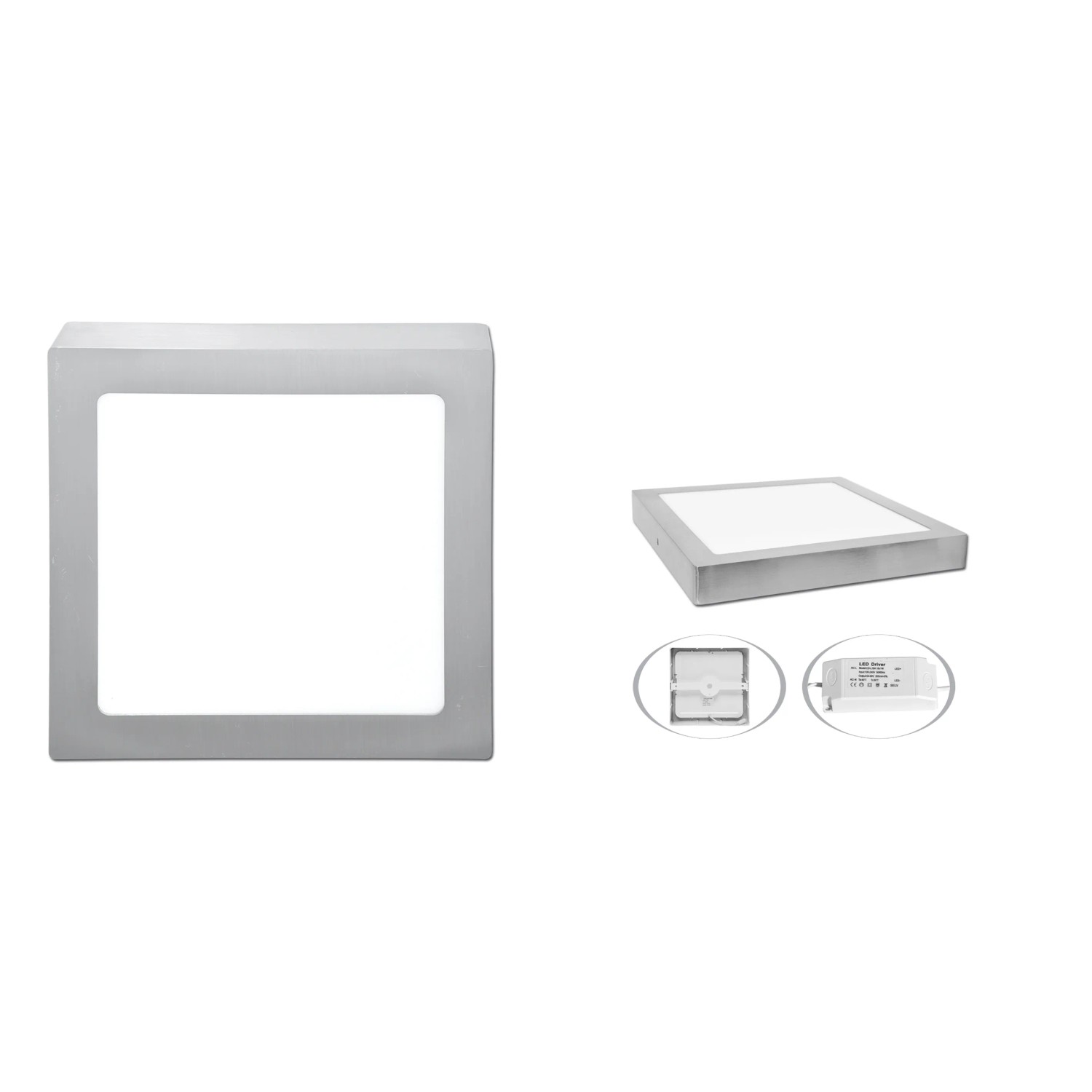E-shop Ecoplanet LED prisadené svietidlo RAFA 2 chrómové 225 x 225 x 30 mm