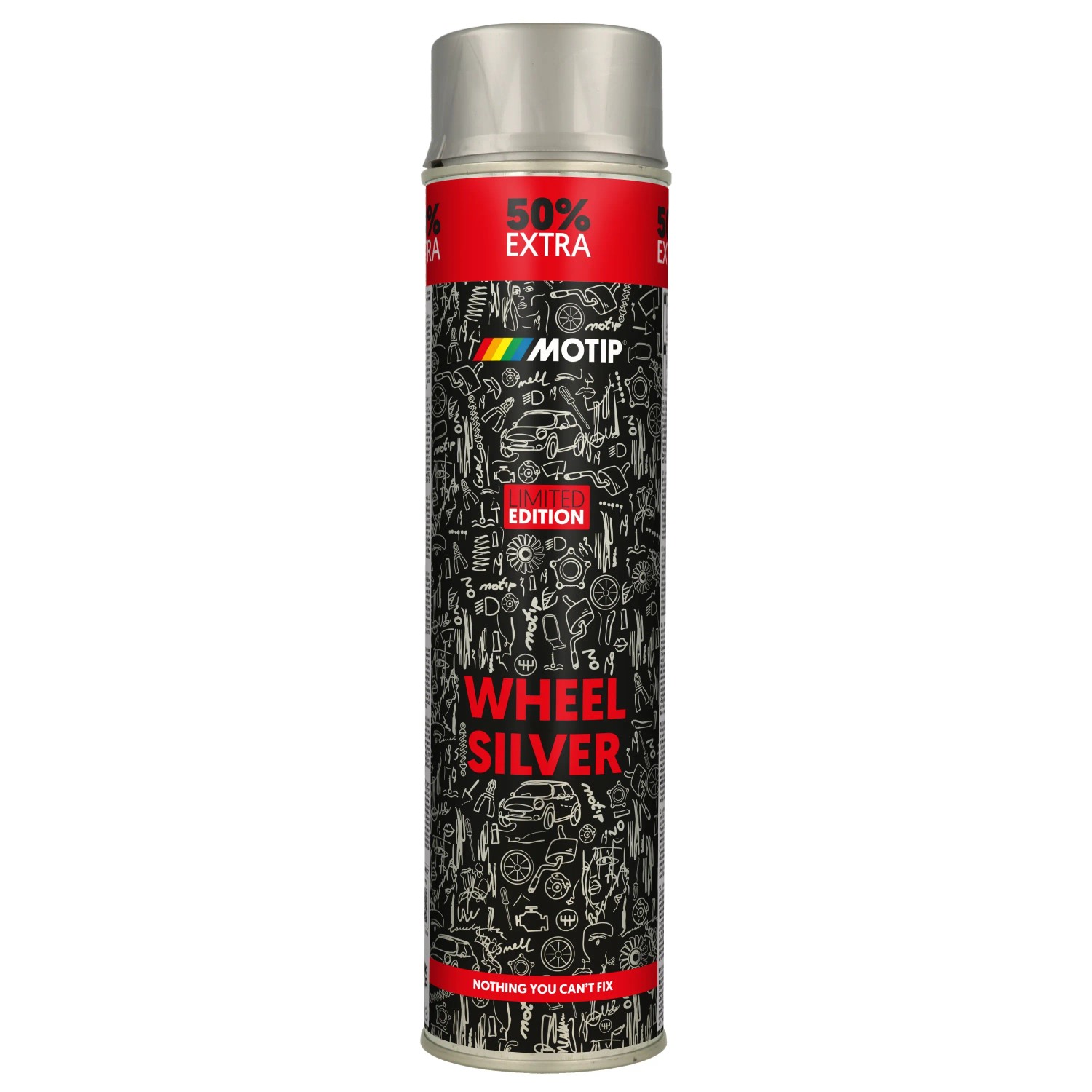 E-shop Motip Nitro-combi sprej pre oceľové a hliníkové ráfiky M Rallye 600 ml, striebor