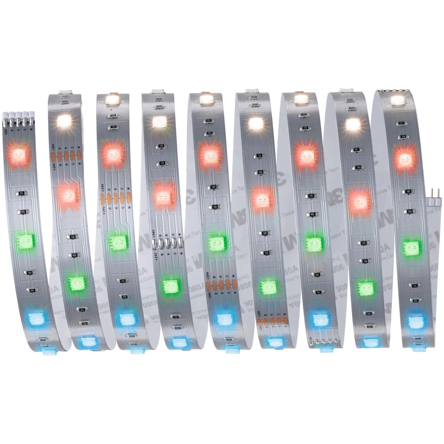 E-shop Paulmann MaxLED 250 pásik RGBW 3000K, IP20, 17W 24V, strieborný plast, 2,5 m