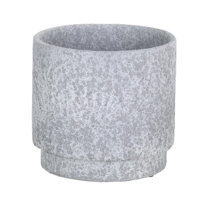 A.H.G. Keramický kvetináč Vulcano štruktúrovaný, svetlo sivý, pr. 13,5 x 12,5 cm