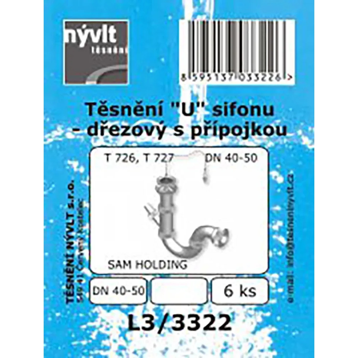 E-shop Súprava tesnení k sifónu DN40-50 -T726, T727, 6 ks