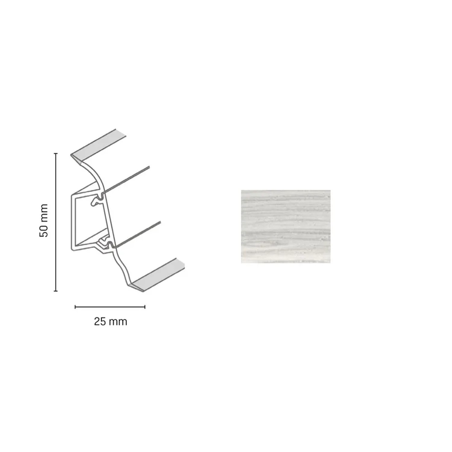 E-shop Döllken Profiles Lišta SLK 50 2155 borovica škótska 50 x 25 x 2500 mm