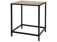 Odkladací stolík z kovu a MDF, čierna/vzhľad dreva, 32,5 x 28 x 37,5 cm