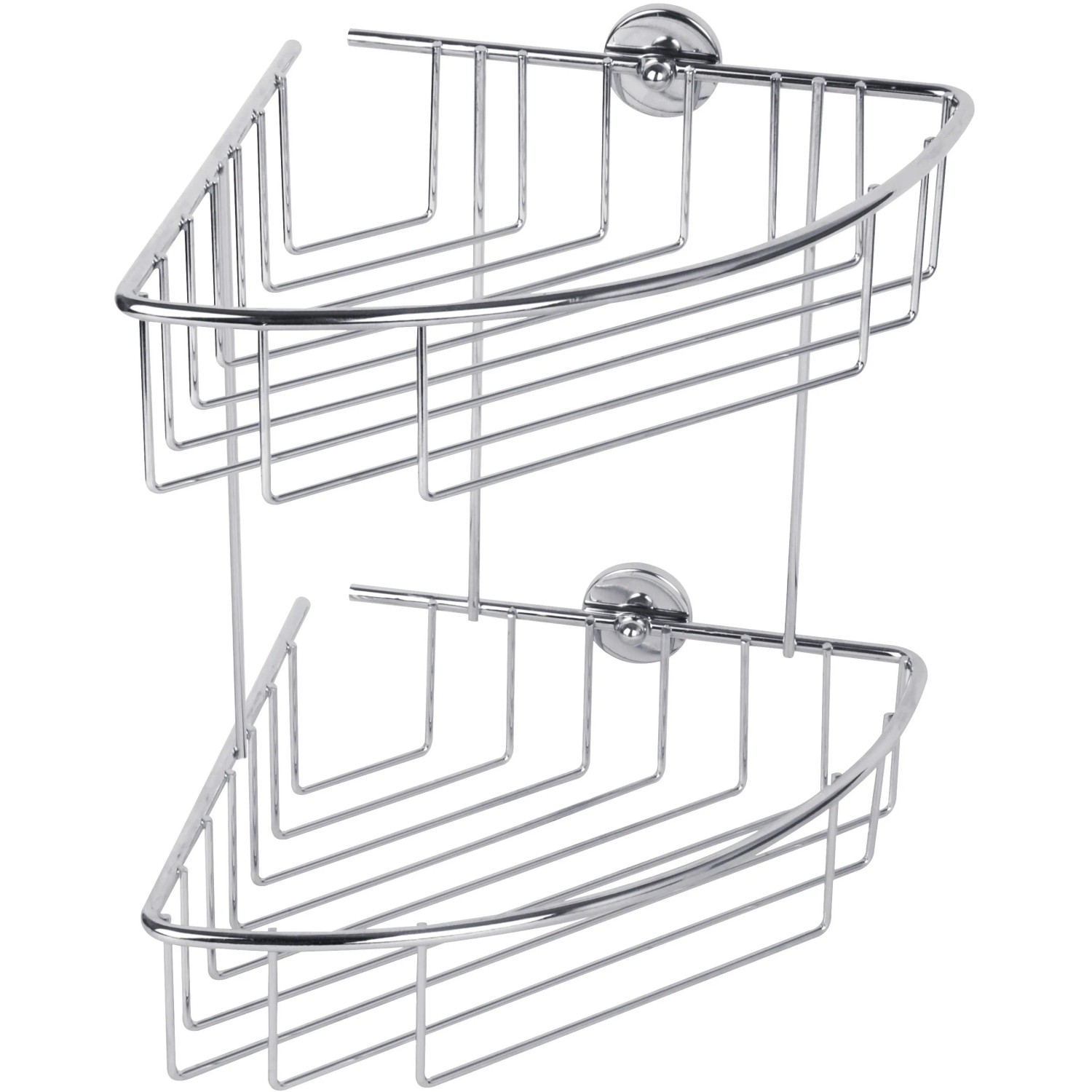 E-shop tesa Dvojposchodový rohový košík do sprchy Baath, chróm, 275 x 203 x 205 mm