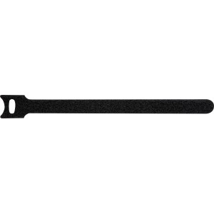 Čierny suchý zips, 200 mm x 13 mm, s otvorom pre ľahké opätovné uzavretie, 6 kusov.