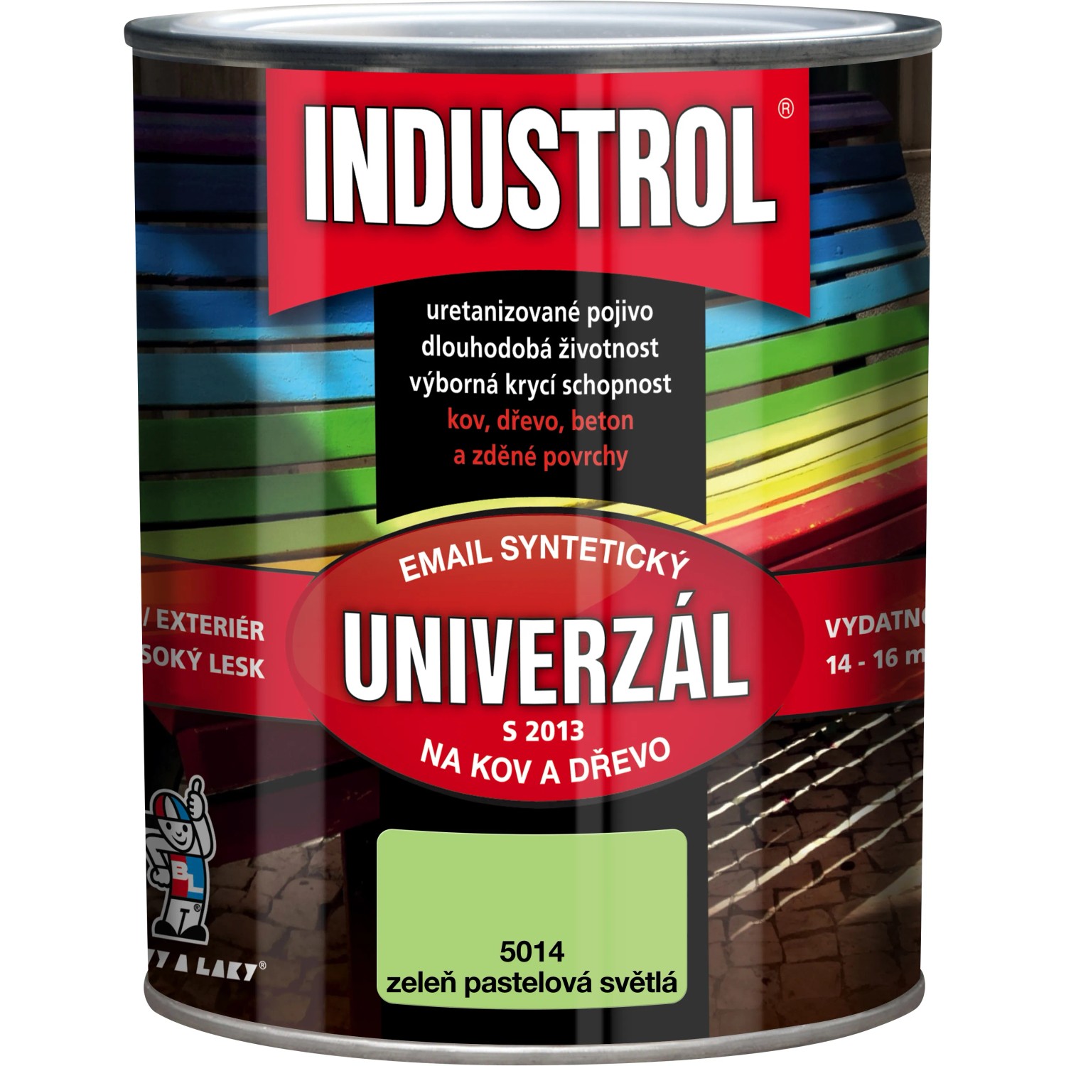 E-shop INDUSTROL Email na kov a drevo S2013 UNIVERZÁL 5014 zeleň pastelová svetlá 750ml