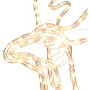 Detail OBI LED figúrky soba z teplých bielych LED svetelných hadíc. Ideálna pre vonkajšie vianočné dekorácie.