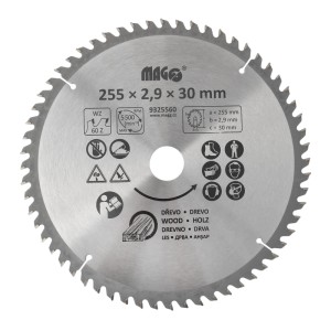 MAGG Pílový kotúč 255 x 2,9 x 30 mm/60 zubov - striedavo šikmé