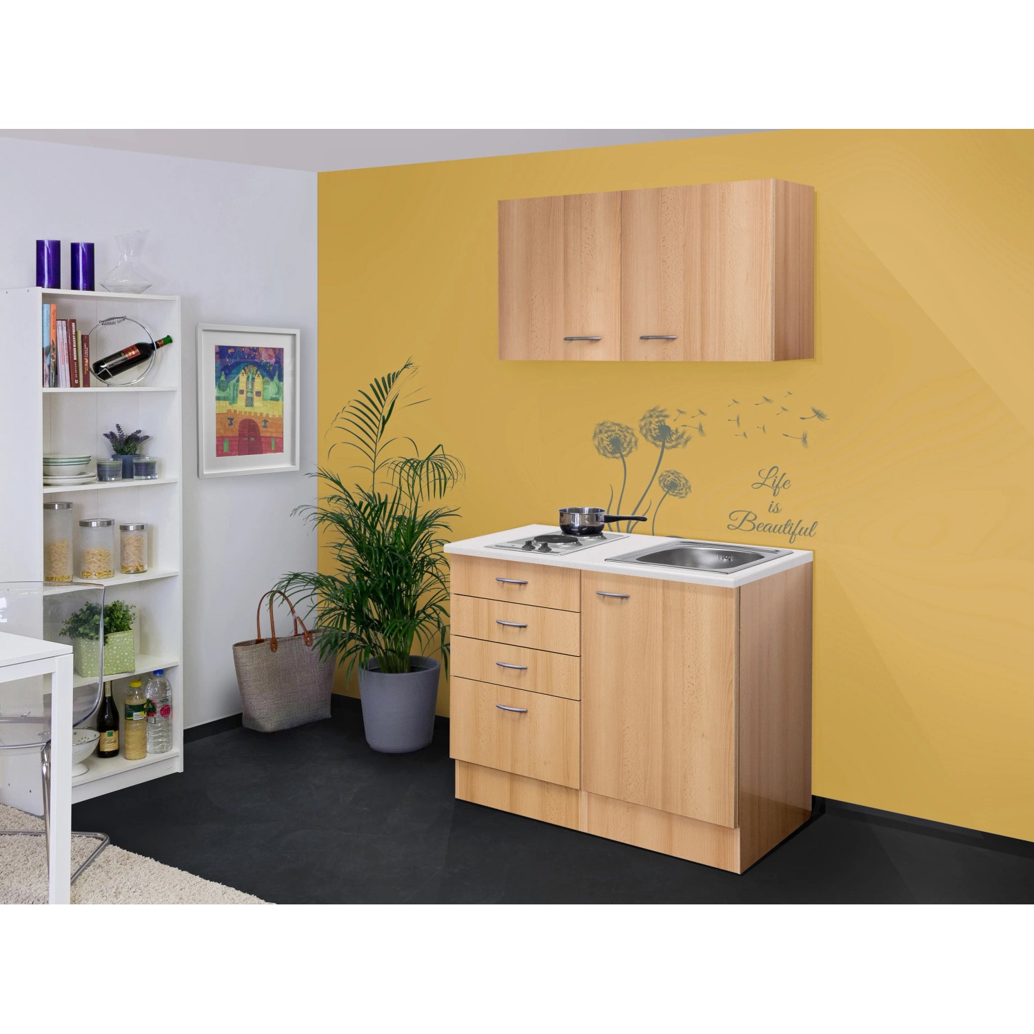 E-shop Flex-Well Kuchyňa Nano 100 cm/typ 1 - varná doska