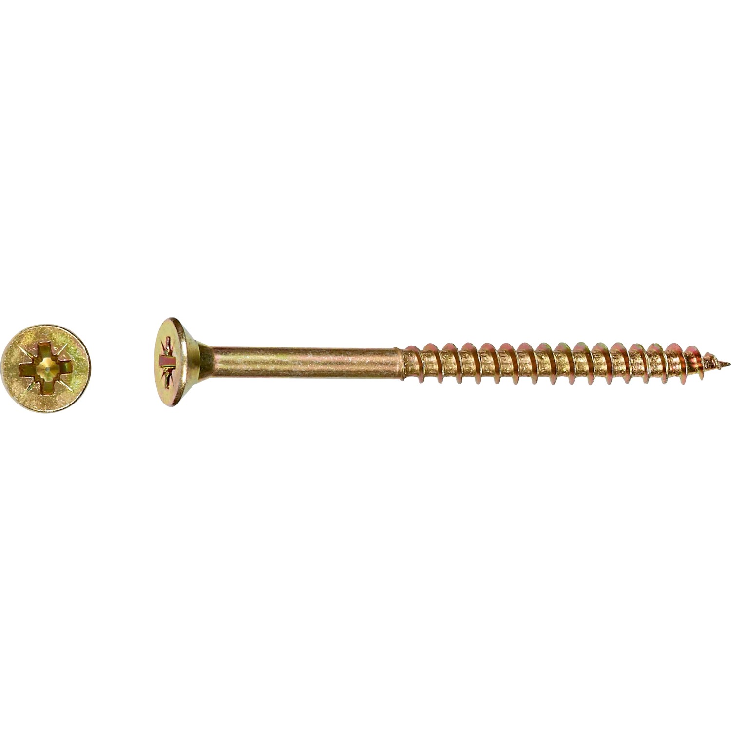 E-shop Uni skrutky so zápustnou hlavou PZ2 čiastočný závit žlto pozink. 5x60 mm, 200 ks