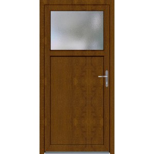 Plastové vedľajšie vchodové dvere K 501 Golden Oak, 98x198 cm, pravé, s ornamentálnym sklom