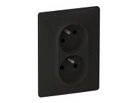 Legrand Dvojzásuvka Valena Life 2x2P + T, 16 A - 250 V, čierna